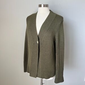 Vintage Talbots Collection Silk Blend One Button Knit Cardigan Sweater Large.